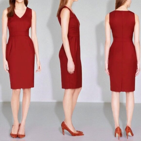 J. Crew Dresses & Skirts - J. Crew Lined Sleeveless Wool Suiting Dress - Maroon - 12
